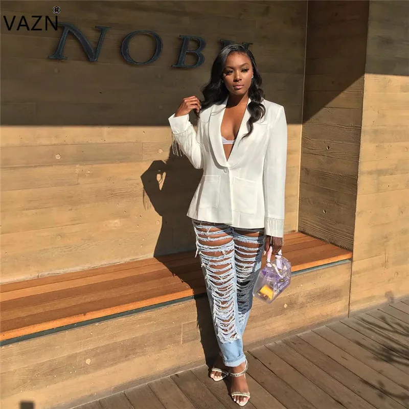 VAZN BN9197 новый продукт 2019 летняя сексуальная леди 2 цвета костюм пальто с длинным