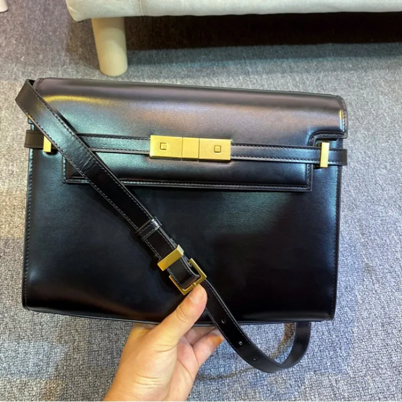 

Retro Armpit Bag Ladies Solid Color Cow Split Leather Office Style Satchels Leisure Flap Single Shoulder Bags Fashion Women Bags