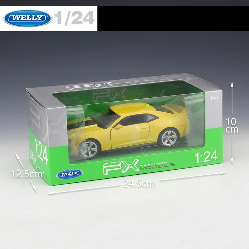 Модель спортивного автомобиля WELLY 1:24 Camaro ZL1 литая из сплава красная автомобиль