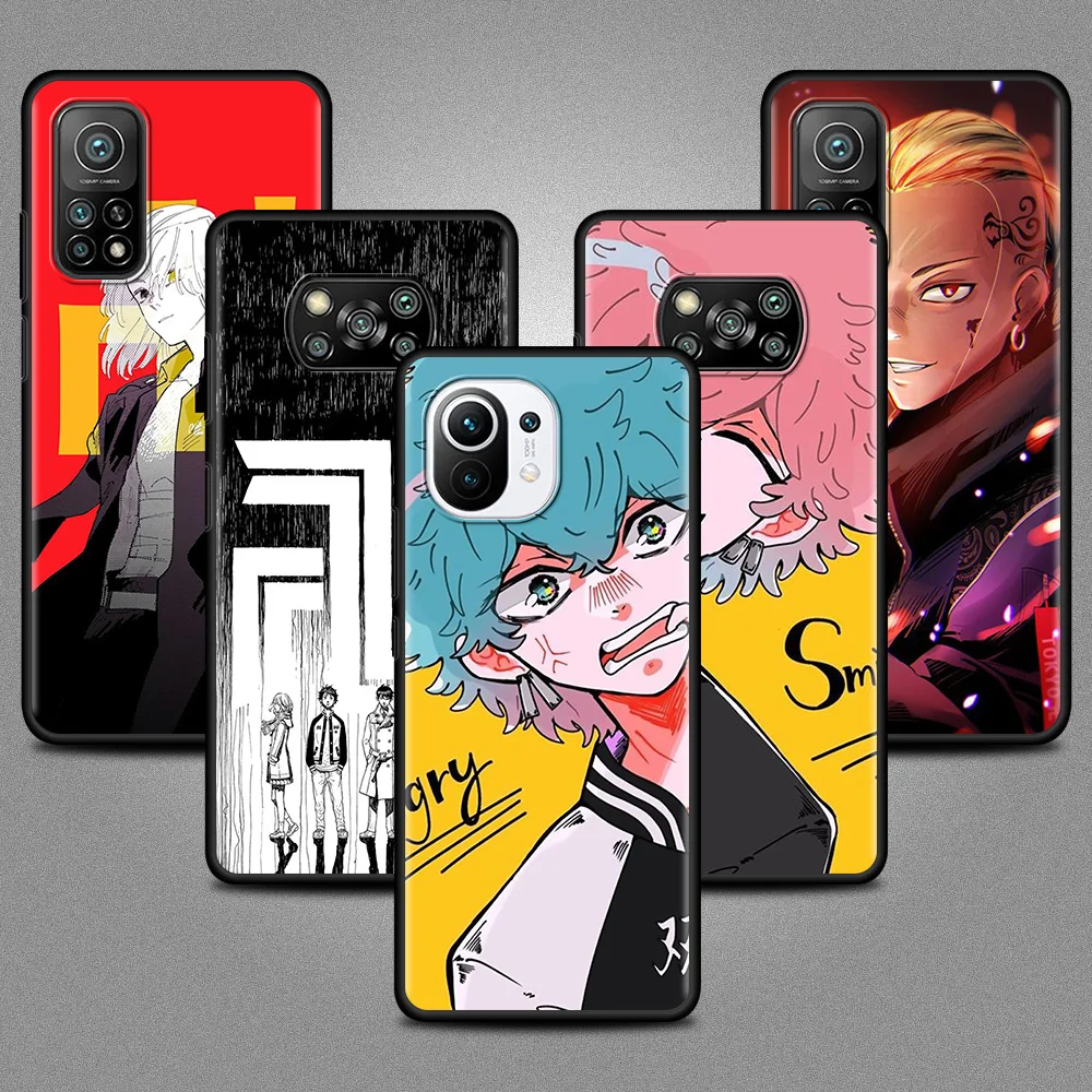 

Anime Tokyo Revengers Case For Xiaomi Mi 11 Lite 5G 10T Pro 9T Note 10 9 SE A2Lite CC9 CC9E 8Lite 10S 11T Black Soft Phone Cover