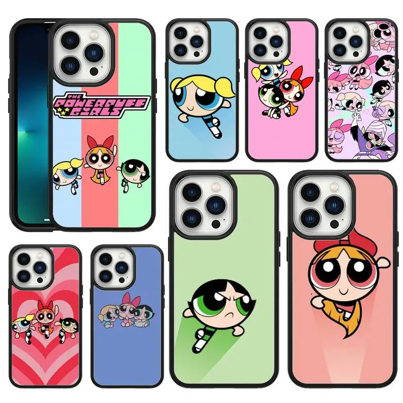 

Girls-S-cartoon Star-D-The Powerpuff Phone Case For iphone 12 11 x xs xr 8 7 6 5 se plus pro max PC&TPU soft Cover Fundas