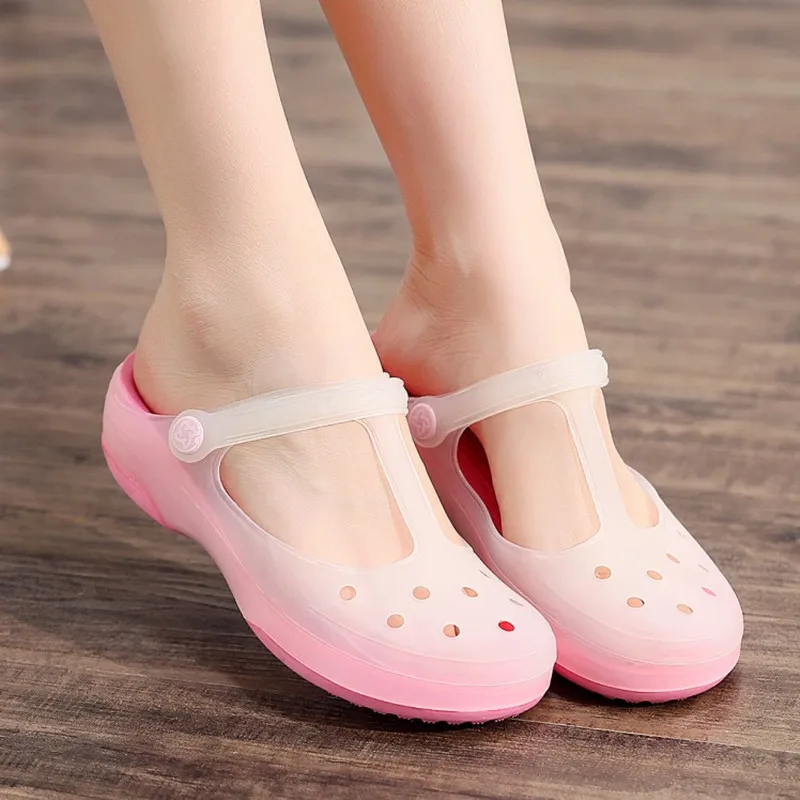 

Женские босоножки из прозрачного пластика, мягкие пляжные шлепанцы карамельных цветов, Повседневная Уличная женская обувь