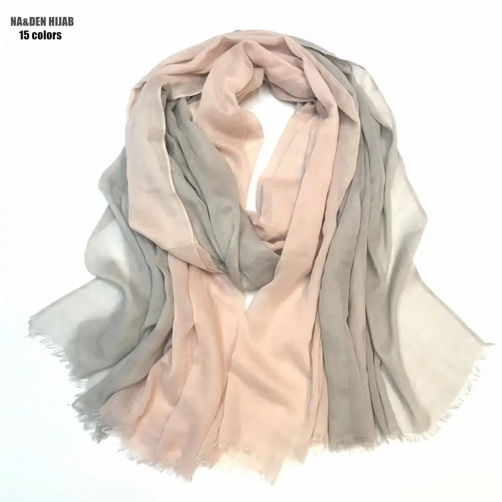 

Новый женский простой шарф/шарфы с эффектом омбре, модный уютный мусульманский хиджаб, хлопковый вискозный шарф-накидка