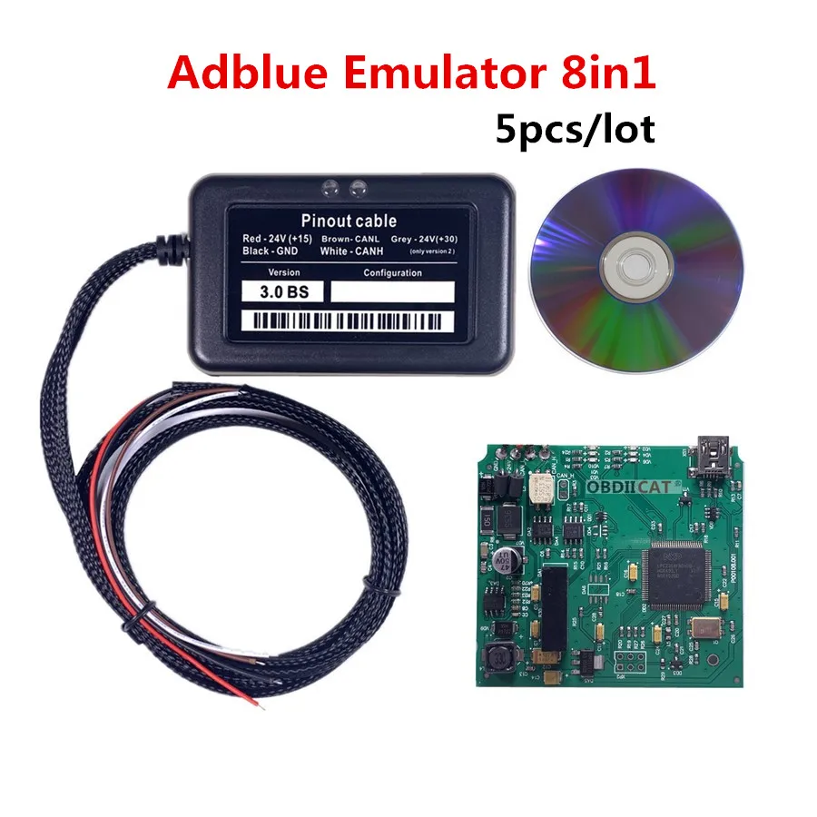 

5pcs/lot DHL Free Adblue Emulation 8 in 1 With NOx Sensor Adblue Emulator Support Euro 4&5&6 Adblue 8in1 For 8 Type Trucks