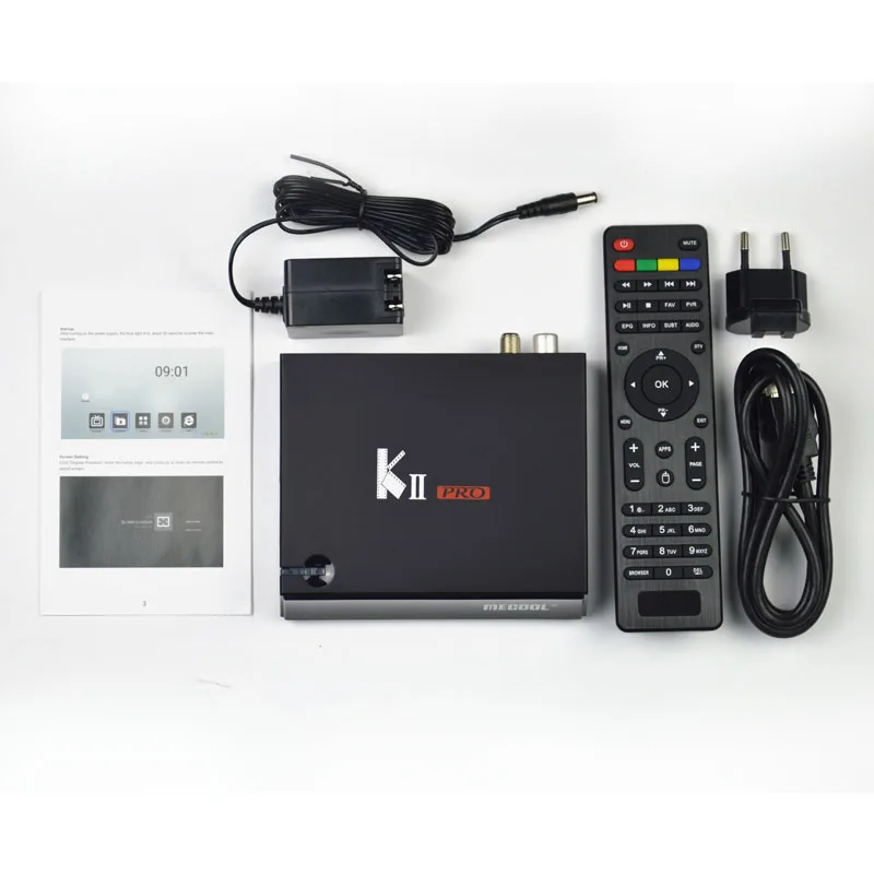 ТВ приставка MECOOL KII PRO Android 7 1 DVB S2 K2 Amlogic S905D четырехъядерный 2G16G 4K Cline NEWCAMD 2 4/5 ГГц