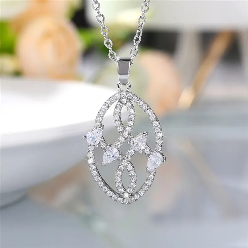 

Женское свадебное ожерелье Huitan серебряного цвета с микрозакрепкой фианитом, нежное ожерелье с кулоном, эффектные ювелирные изделия 2021