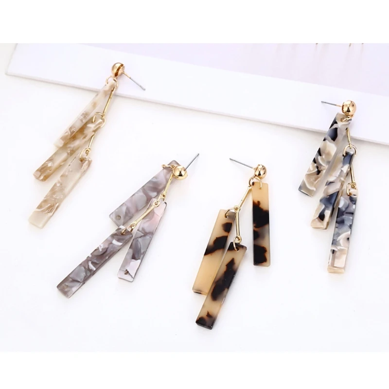 Leopard Double Layered Multi-Color Acrylic Drop Earrings Women Fashion Jewelry 19QC | Украшения и аксессуары
