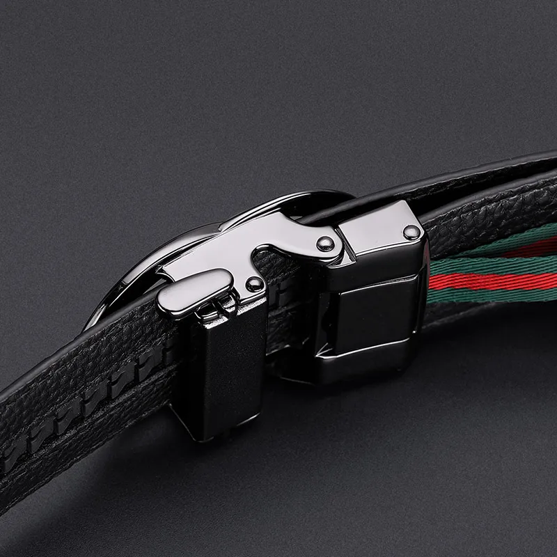 

WILLIAMPOLO 2021 Genuine leather men's belt high-quality luxury Cowskin fashion letter pattern alloy automatic buckle business