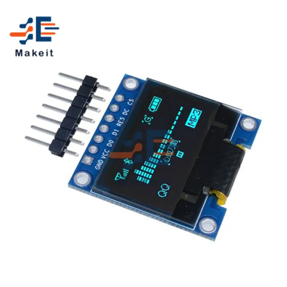 Светодиодный модуль O 0 96 дюйма 7-контактный 128X64 IIC I2C Communicate SPI серийный Белый Синий