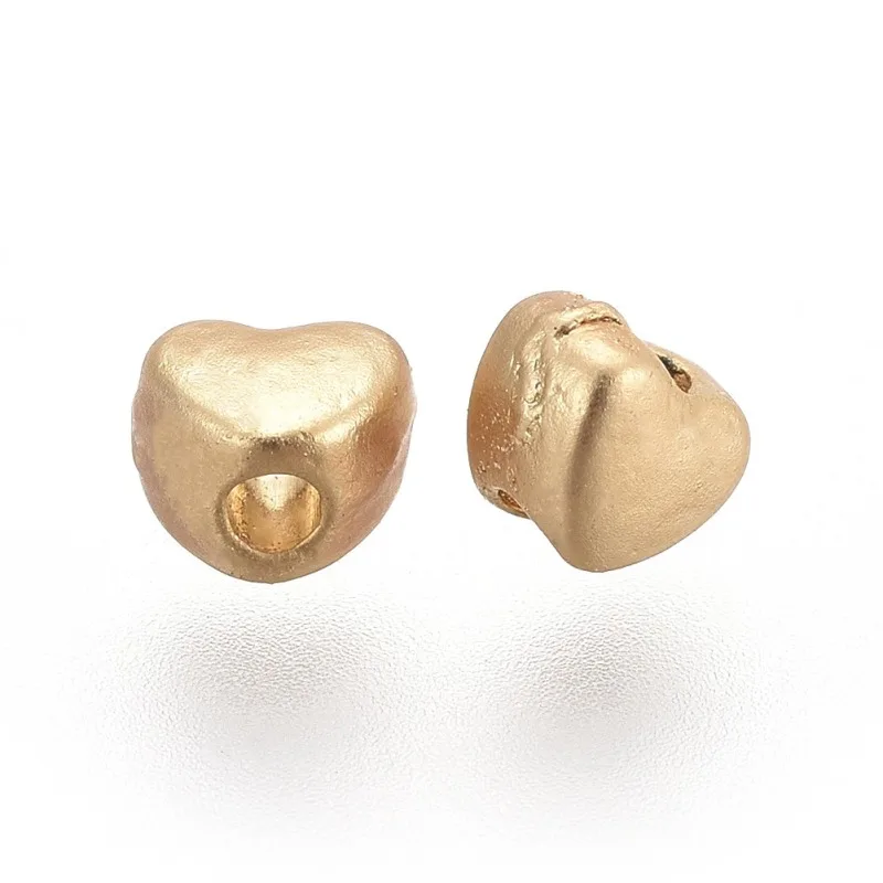 

3.5x4x3mm Antique Silver Tibetan Style Heart Bead Spacers Matte Golden/Silver for Jewelry Making Spacer Beads With 1.5mm Hole F6