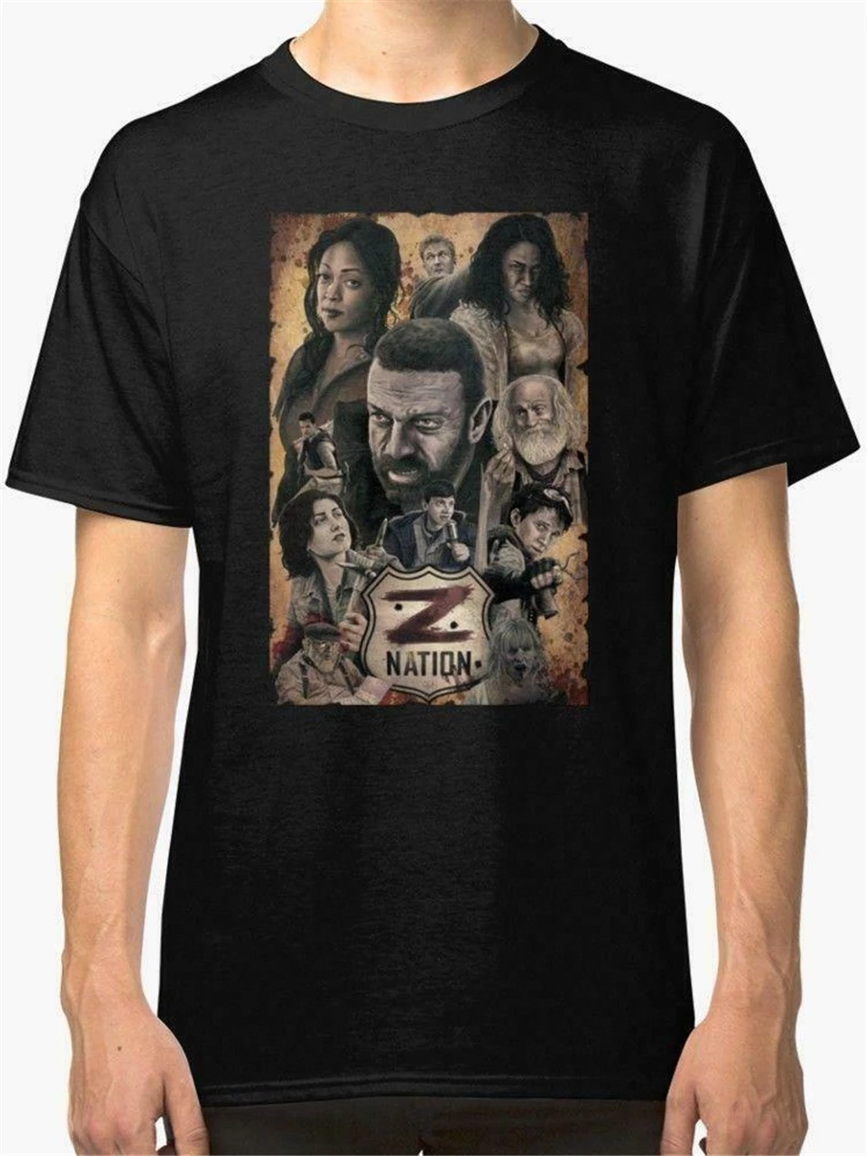 Новая мужская футболка Z Nation черная Em1 размера плюс| |