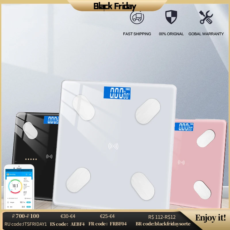 

Smart Bluetooth Scale BMI Body ScaleS LED Electronic ​Scales Bathroom Weight Scale Balance Body Composition Analyzer