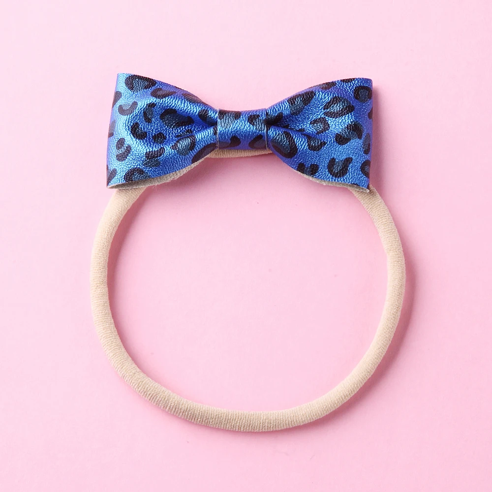 

Повязка на голову для девочек из полиуретана с бантом и леопардовым принтом, эластичная чалма, резинка для волос, принцессы, повязка на голо...