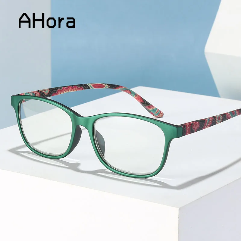 

Очки для чтения Ahora в ретро стиле для мужчин и женщин, аксессуар для чтения с цветами, в квадратной оправе, с защитой от сисветильник света, 2020