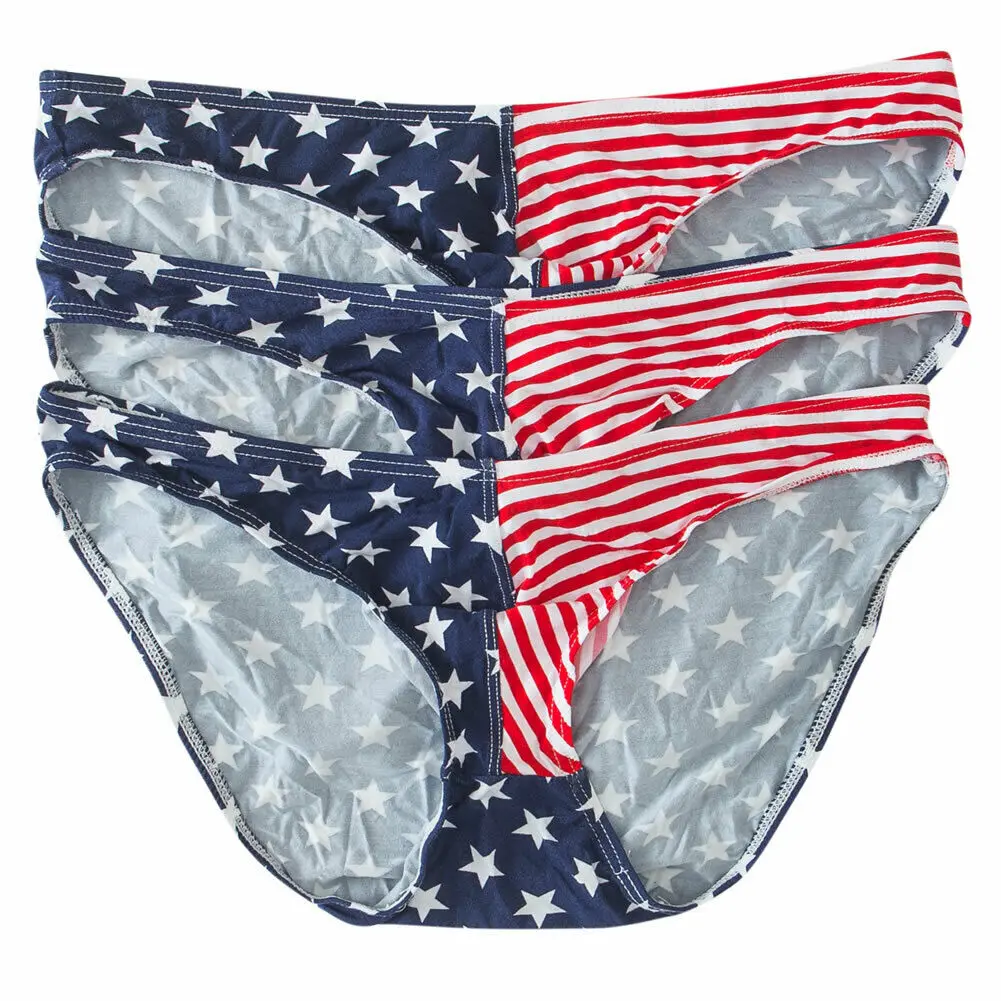 

Mens Briefs Sexy Gay Underwear Homme Panties Erotic Jockstrap Striped Star-Flag Low Rise Underpants Bikini Briefs Men's Lingerie