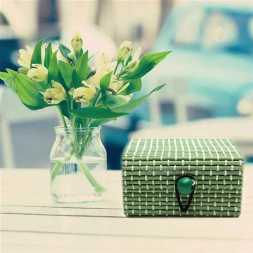 Новые модные серьги бамбуковый Деревянный чехол коробка для хранения ювелирных