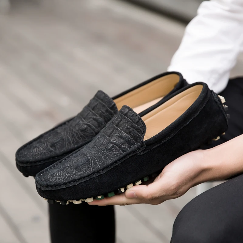 

Brand Designer Suede Leather Slip On Shoes Men Flats 2020 New Men Casual Shoes High Quality Men Loafers Moccasin Driving Shoes