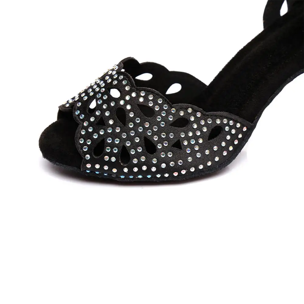 HROYL латино американских танцев танцевальная обувь для девушек и женщин С Стразы