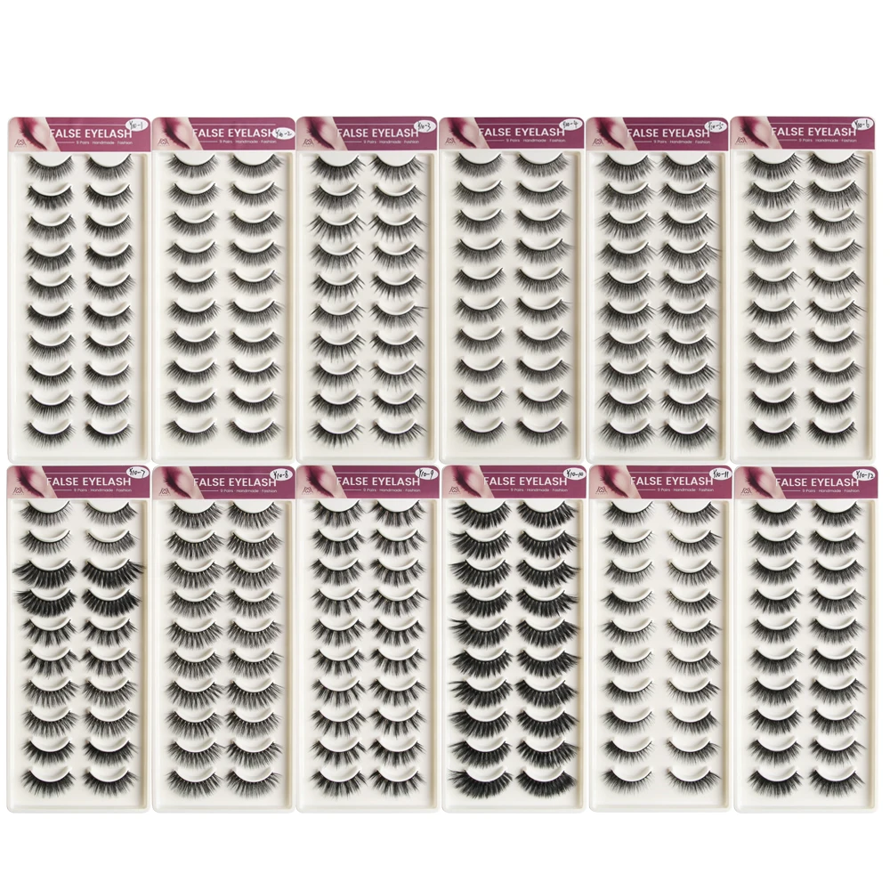 

MAGEFY 4/5/10 pairs 100% Real Mink Eyelashes 3D Natural False Eyelashes Mink Lashes Soft Eyelash Extension Makeup Kit Cilios