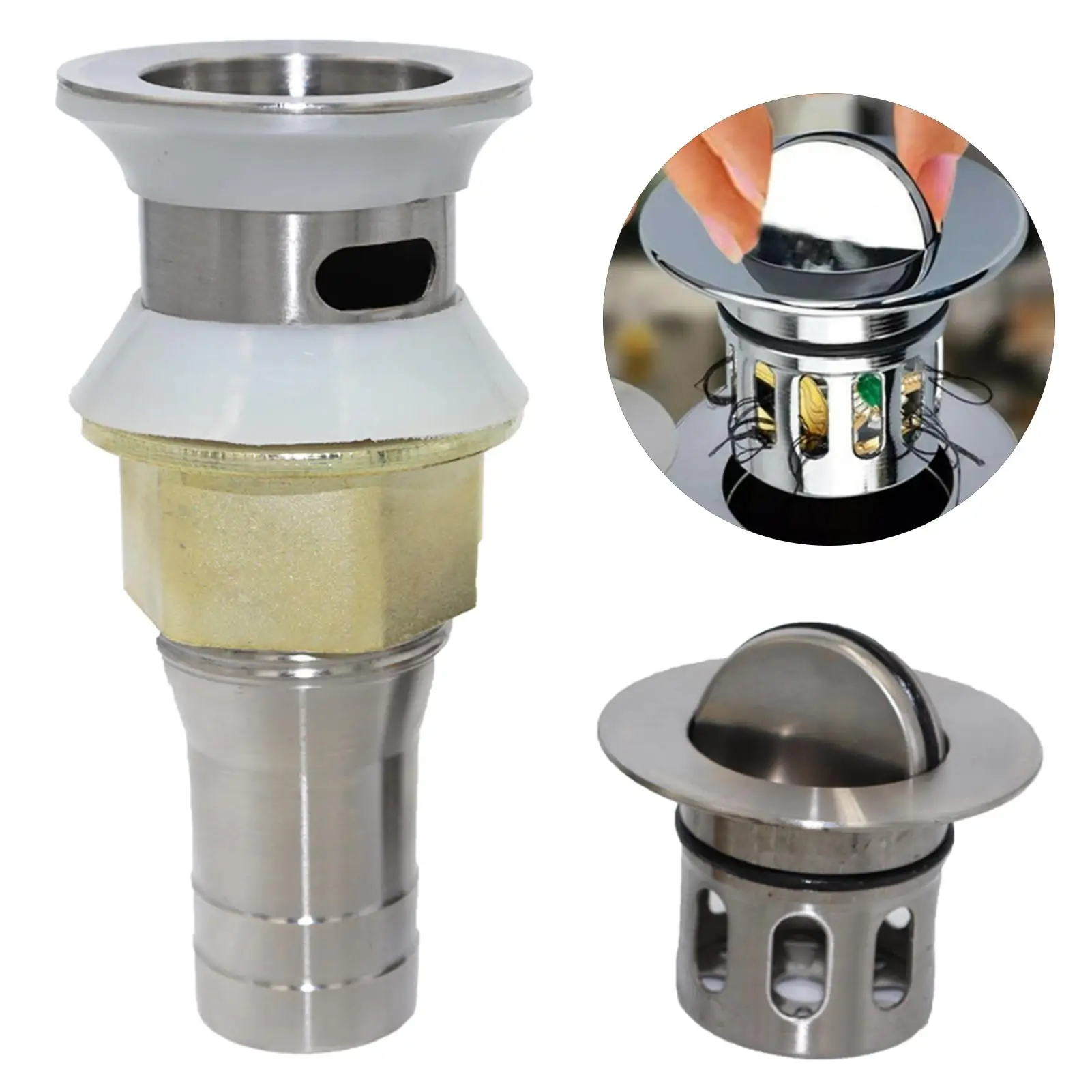 Фильтр для раковины из нержавеющей стали с защитой от засоров стопор аксессуары