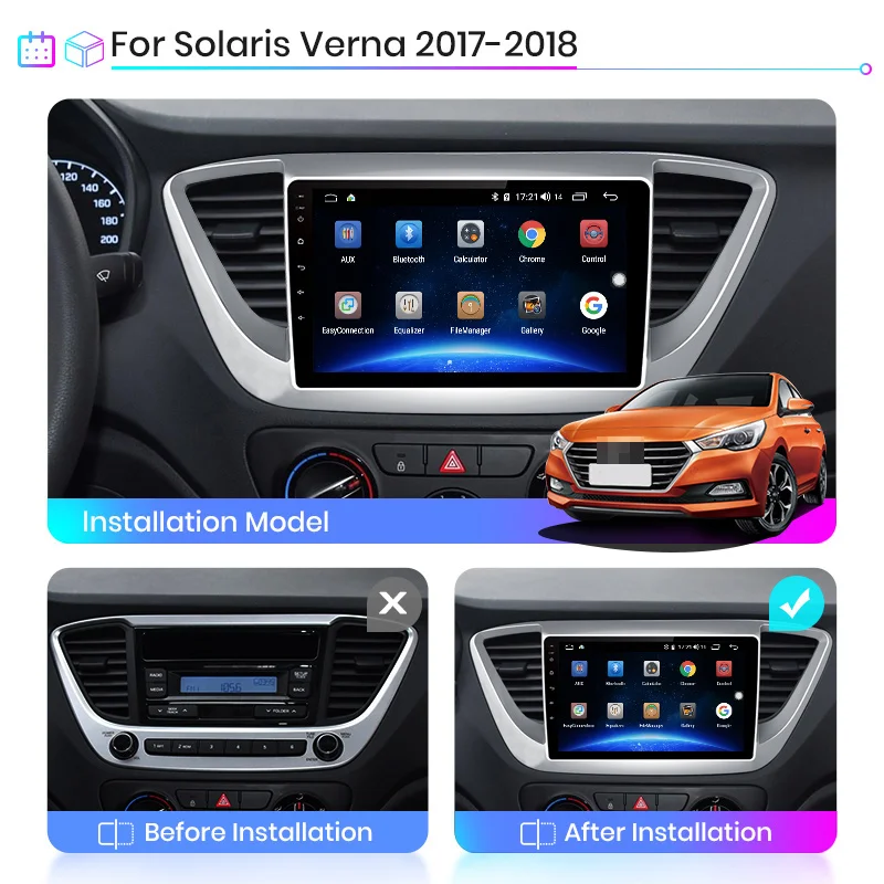 Автомобильный мультимедийный плеер Junsun Android 9 0 DSP V1 2 ГБ + 32 для Hyundai solaris 2017 Verna радио