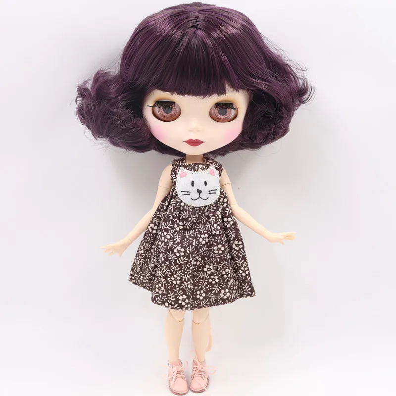 ICY Nude Blyth кукла на заказ № BL135/950 фиолетовый микс каштановые волосы белый цвет кожи 1/6 bjd, pullip, licca, jerryberry