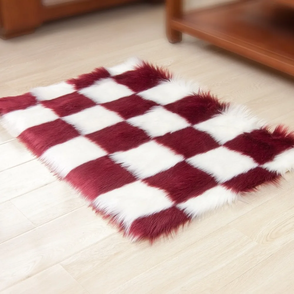 Коврик из искусственной шерсти для гостиной спальни нескользящий коврик