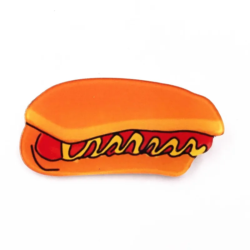 1 шт. высококачественная акриловая мультяшная Снэк Хот дог брошь с иконкой