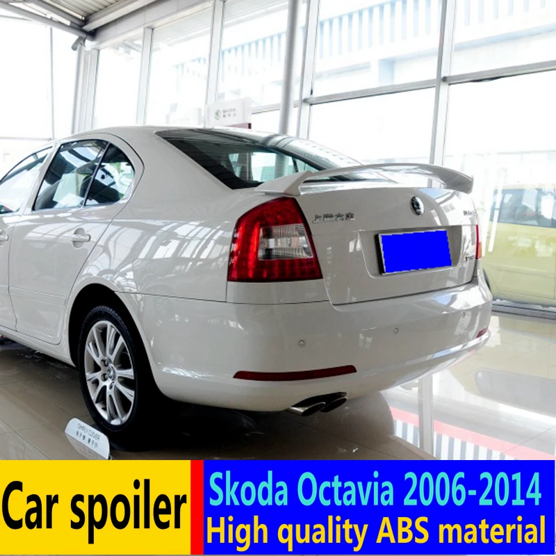 Для Skoda Octavius спойлер 2006 2014 Высокое качество ABS Материал автомобильное заднее