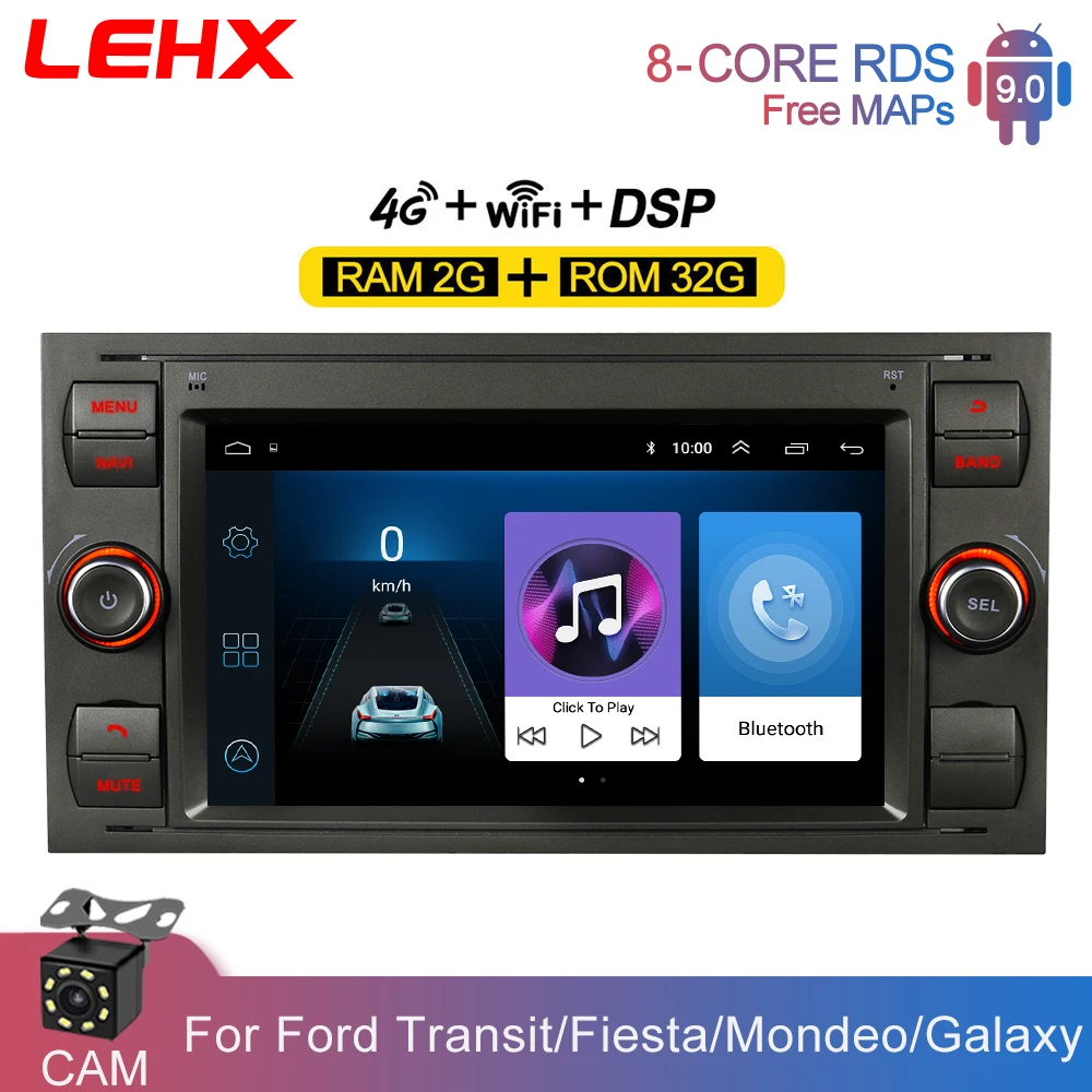 LEHX 2 Din радио авто Android мультимедийный плеер для Ford Mondeo S-max Focus C-MAX Galaxy Fiesta transit Fusion |