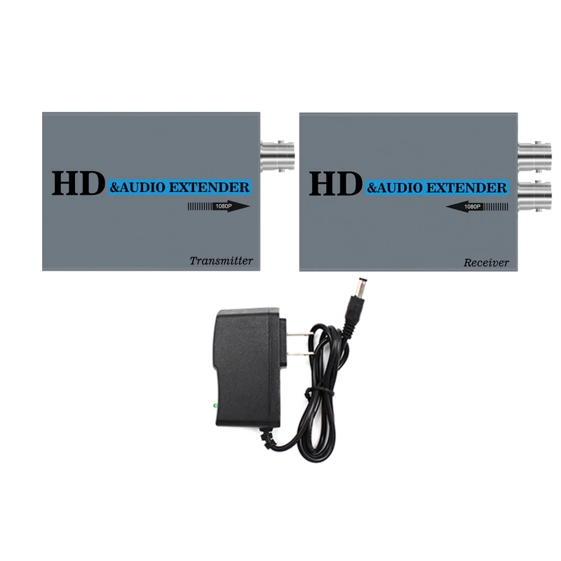 

500m 1080P HD- Transmitter Receiver Signals Audio- Coaxial Extender Adapter