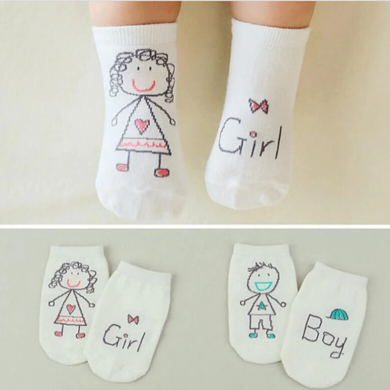

Lovely Spring Autumn Baby Socks Newborn Cotton Baby Boys Girls Cute Toddler Asymmetry Anti-Slip Socks For Babies Infant New