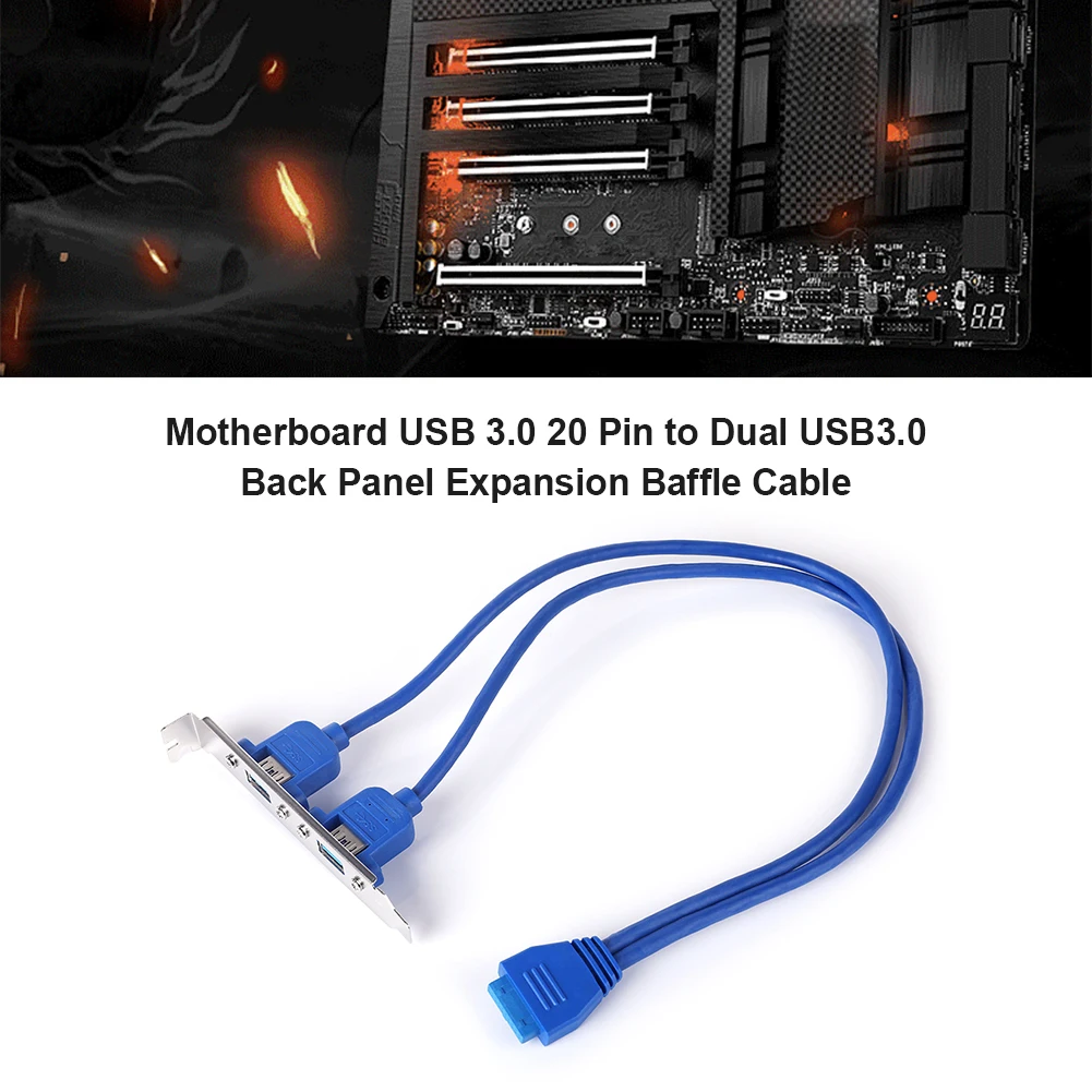 

Удлинительный кабель-перегородка с 20 контактами на два порта USB 3,0, высокоскоростной USB, расширительный кронштейн для задней панели компьюте...