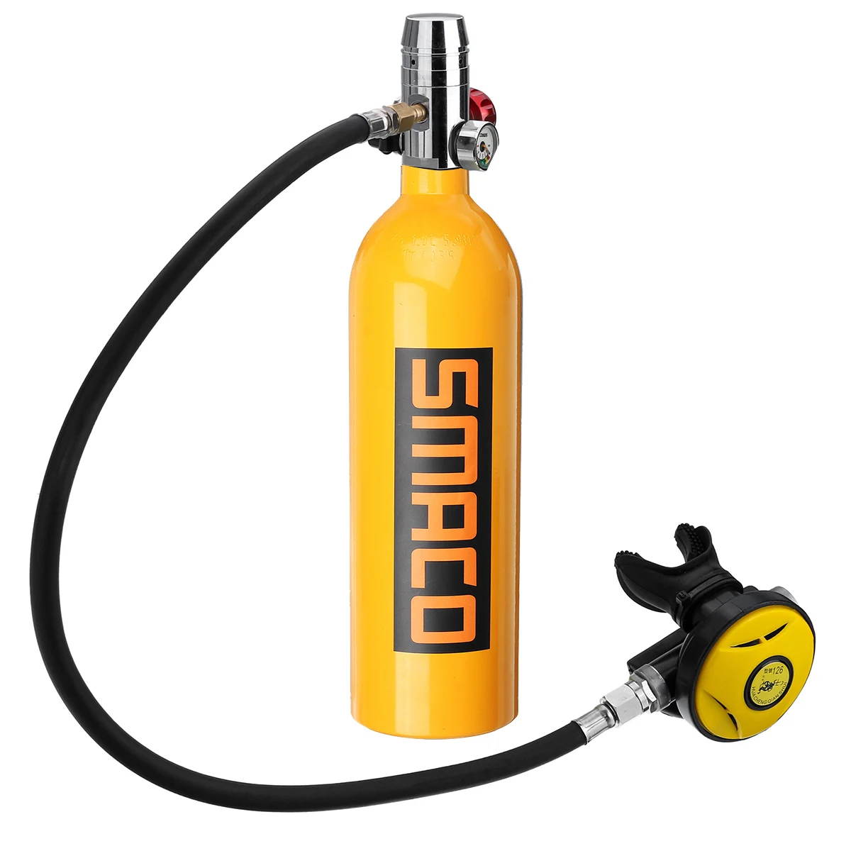 1L Set Orange SMACO Scuba 0.5L портативный Дайвинг резервный Воздушный бак набор ручной насос кислородный цилиндр мини-насос с насосом и респиратором сумка - Цвет: 1L Set Orange