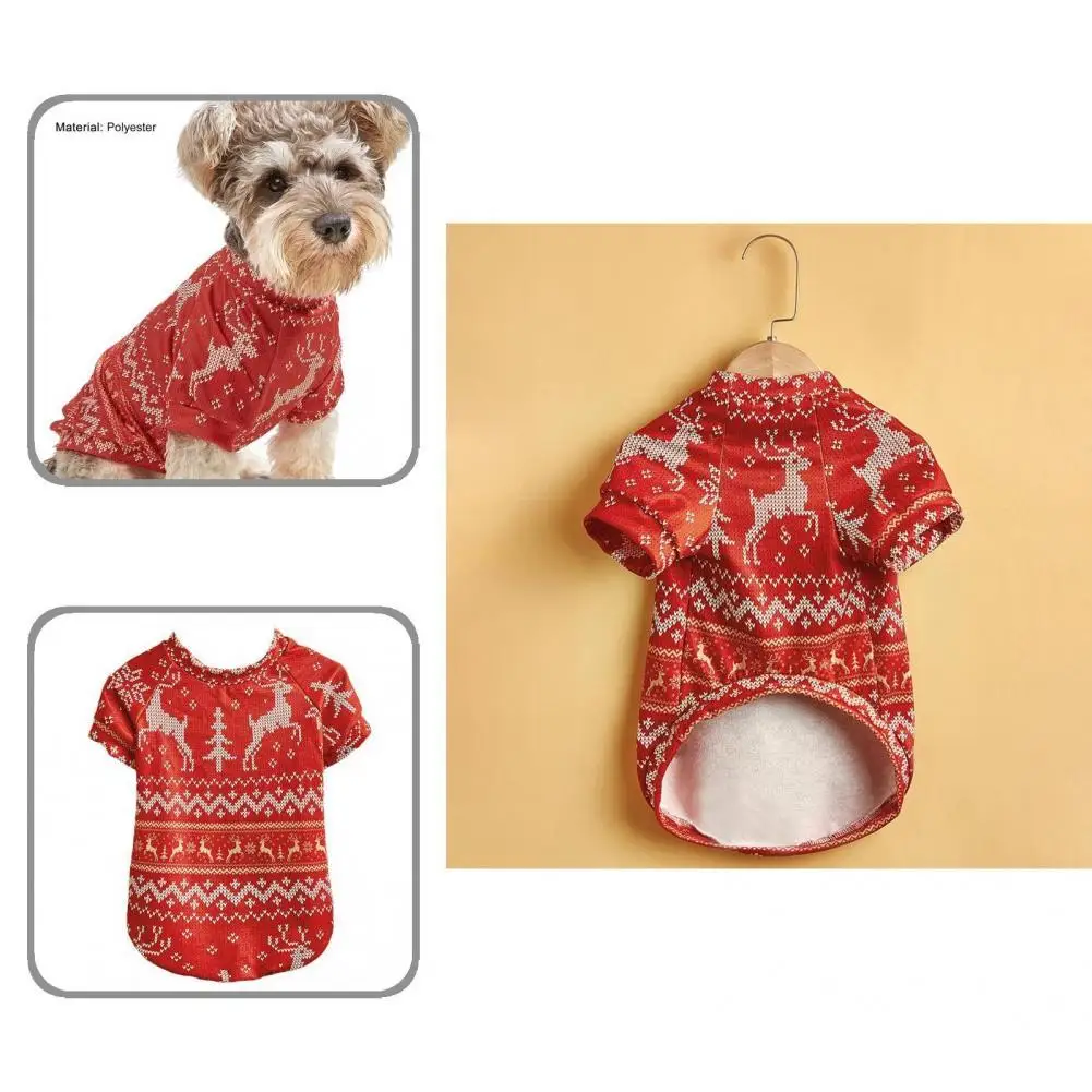 

Breathable Polyester Tear-resistant Pet Dog Pullover Xmas Party Costume for Spring