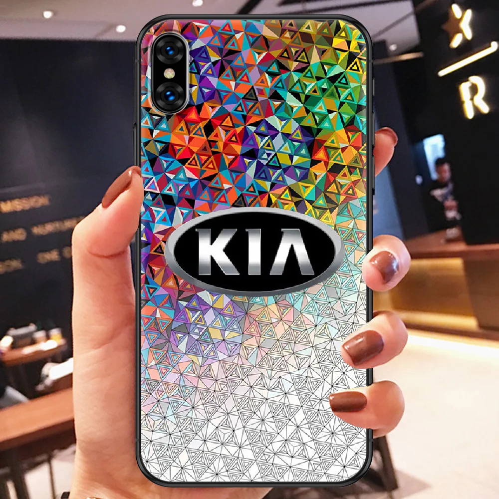 

car kias Logo Phone Case Cover Hull For iphone 5 5s se 2 6 6s 7 8 12 mini plus X XS XR 11 PRO MAX black silicone prime painting