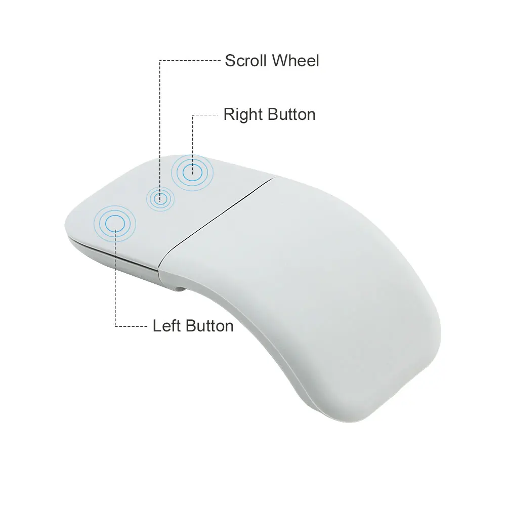 Беспроводная складная мышь CHUYI портативная ультратонкая Bluetooth-мышь с дугой и
