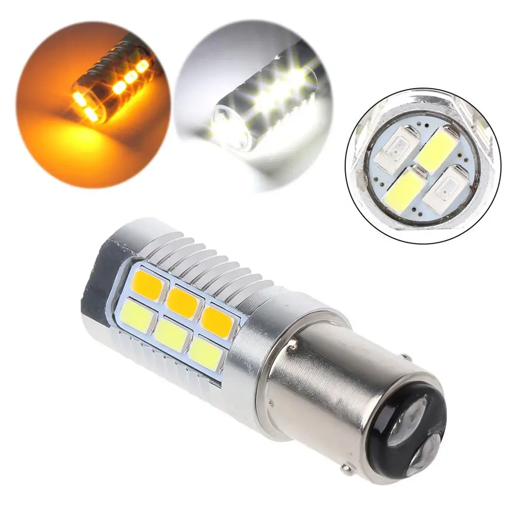 

1PC Dual Color Switchback 1157 50W 5630 Yellow White LED Turn Signal Light Bulbs