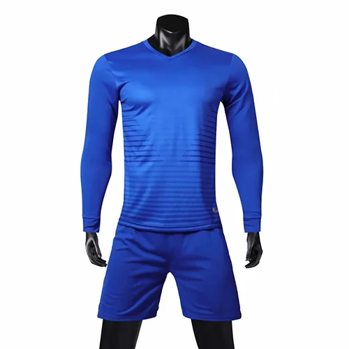 Soccer Jerseys Long Sleeve Men Custom Football Jerseys Soccer Uniforms Youth Adult Football Set Long Soccer Jersey - Color: Blue