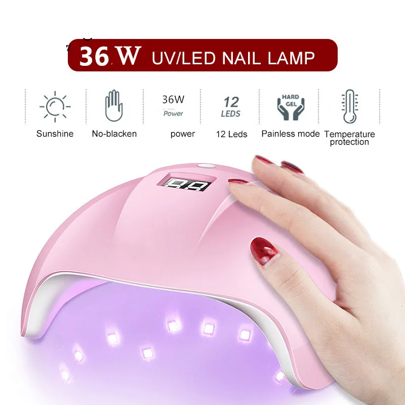 36 Вт сушилка светодиодный Дисплей Smart Маникюрный Инструмент УФ лампа с набор для