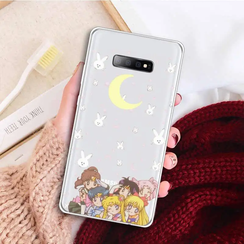 

Japan Anime Sailor Moon Princess Phone Case Transparent for samsung A 21s 50 71 S 8 9 20 20fe note 10 20 ultra plus
