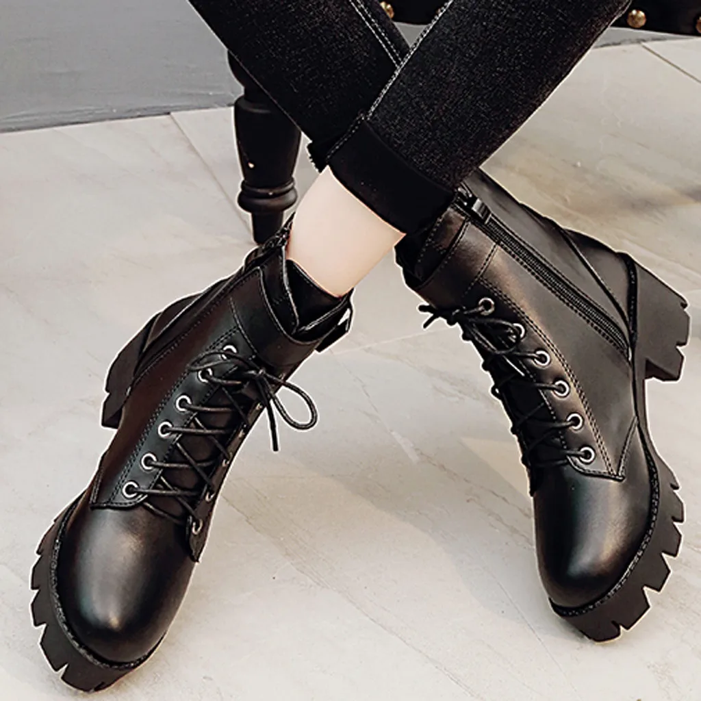 SAGACE/Модные женские ботинки Сезон осень-зима Повседневные в байкерском стиле для