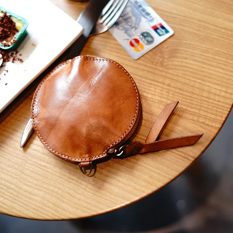 LEACOOL 100% натуральная кожа кошелек для монет Винтажный дизайн Индивидуальный