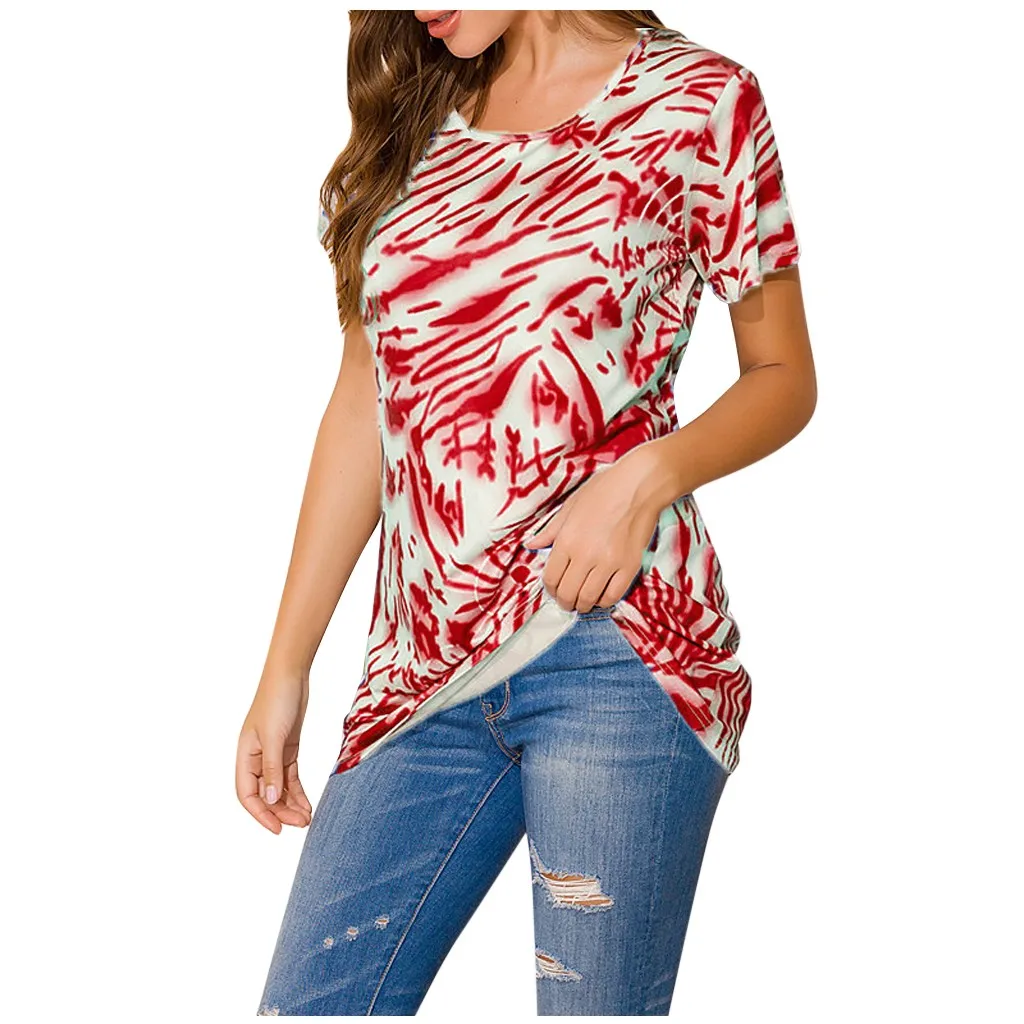 4 # JAYCOSIN Свободная Женская футболка с завязками на спине летняя круглым вырезом и