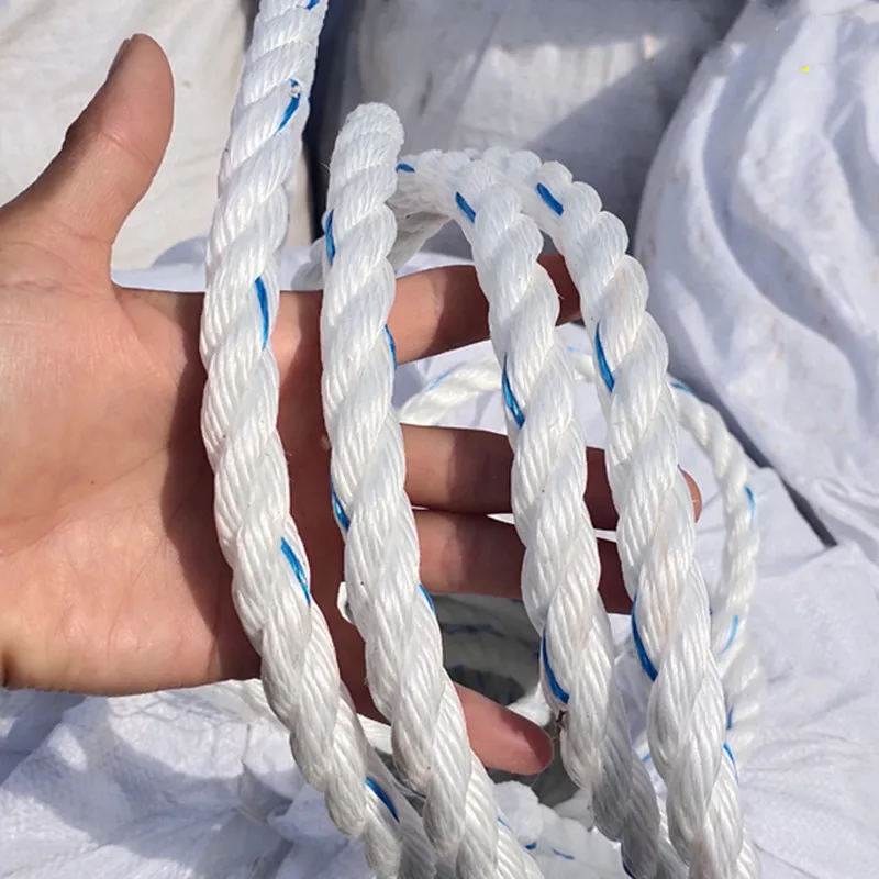 Diameter 18mmx10m Anti-Sun Waterproof Polyethylene High-Strength Nylon Rope Flax Flat Wire  Marine Tied Hanging Rope