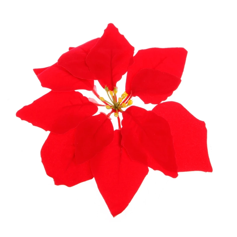 Искусственный шелк Poinsettias цветы центральный Букет Рождественский Декор для дома