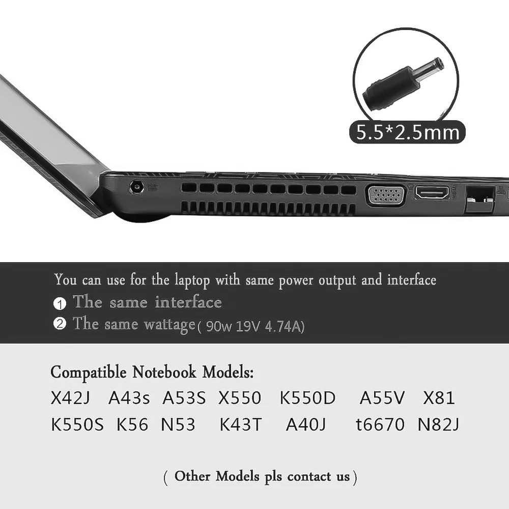 Универсальное зарядное устройство kebidumei 19 в 3 42 А 65 Вт для ноутбука Toshiba ASUS Acer