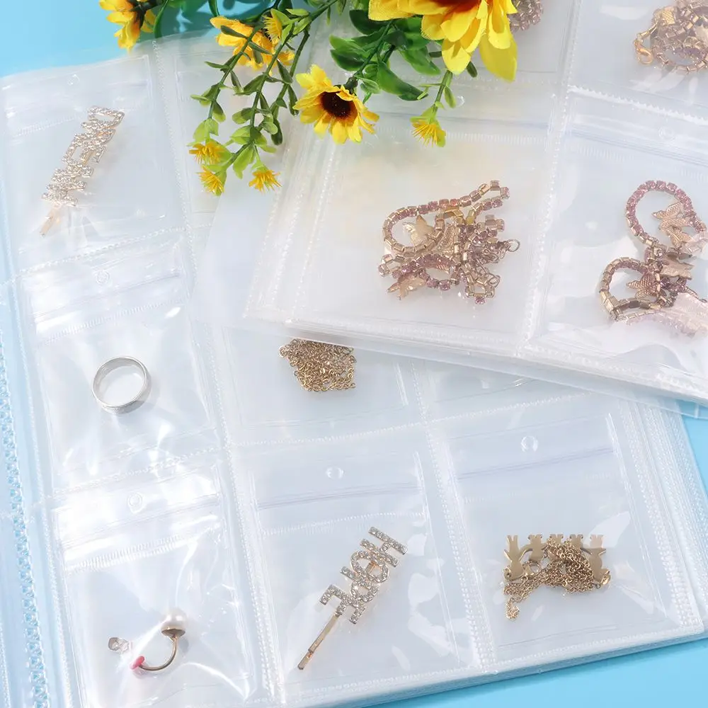 

Transparent Zip-lock PVC Earrings Package Organization Jewelry Storage Book Home Storage Storage Bags Sealed Bag