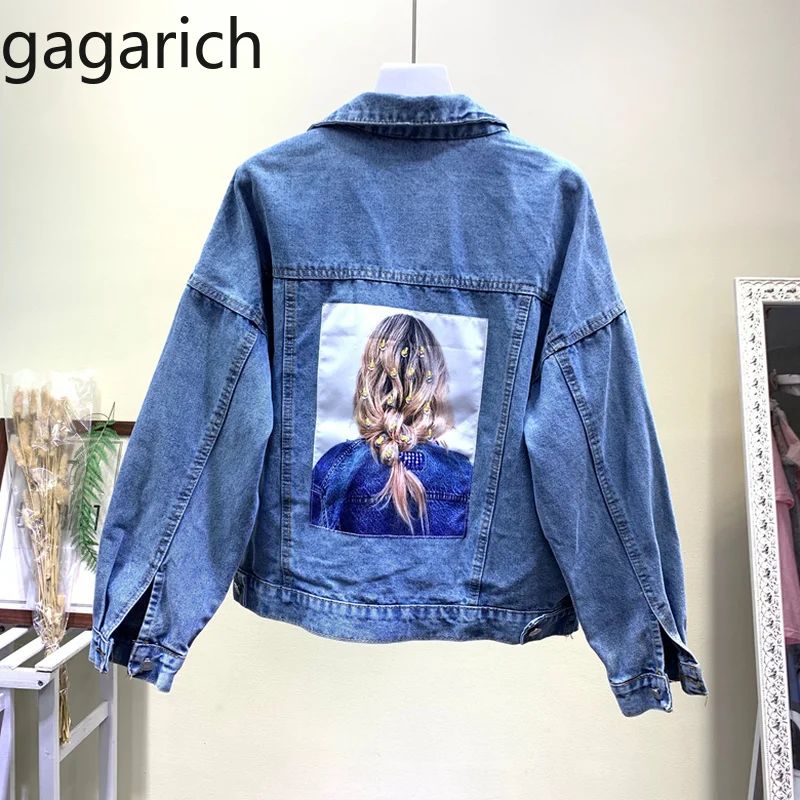 Gagarich женская джинсовая куртка 2019 Harajuku длинный рукав свободная спина для девушек
