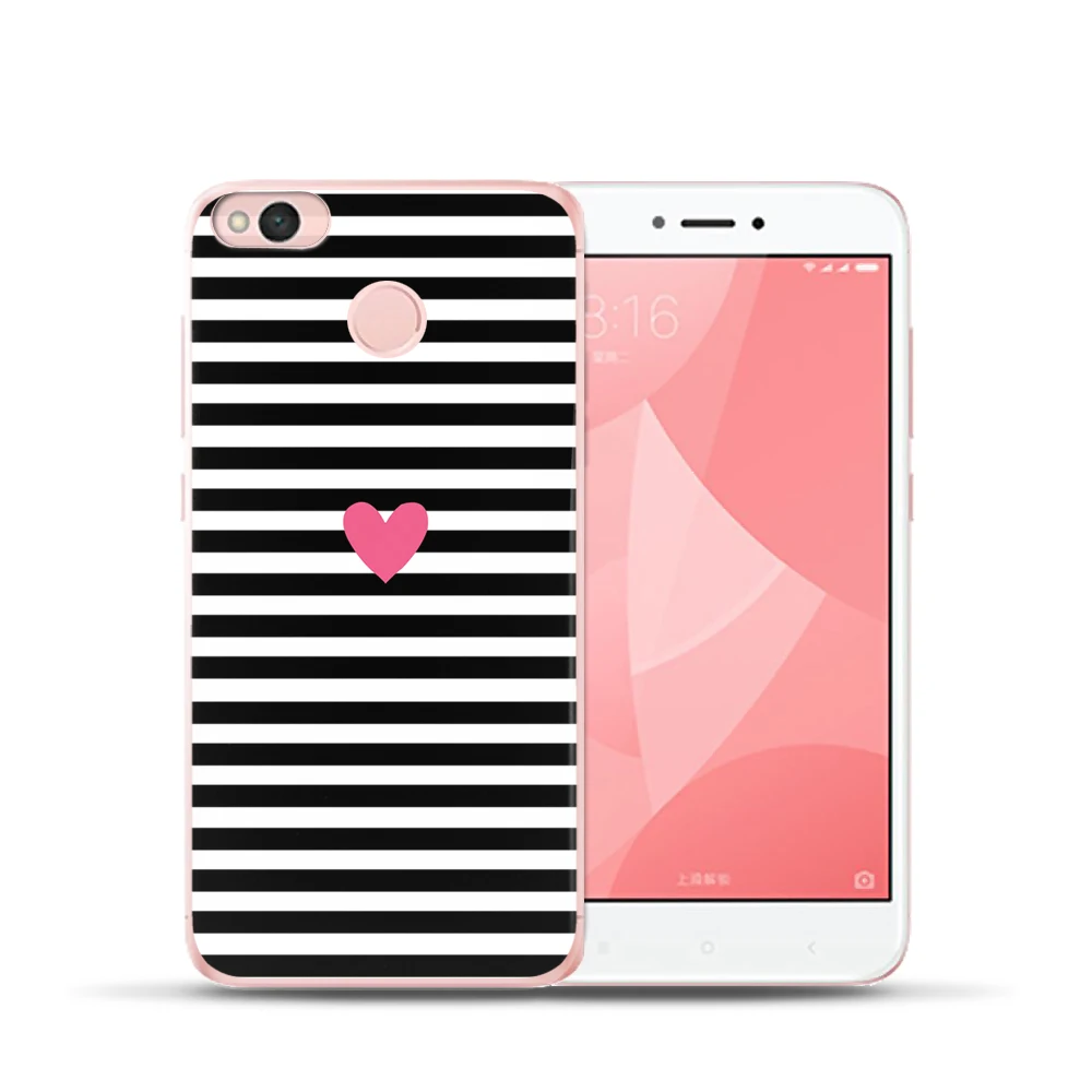 Роскошный черно-белая сетка в полоску с кубиками чехол для телефона Xiao mi 8 A2 Lite 6X Red